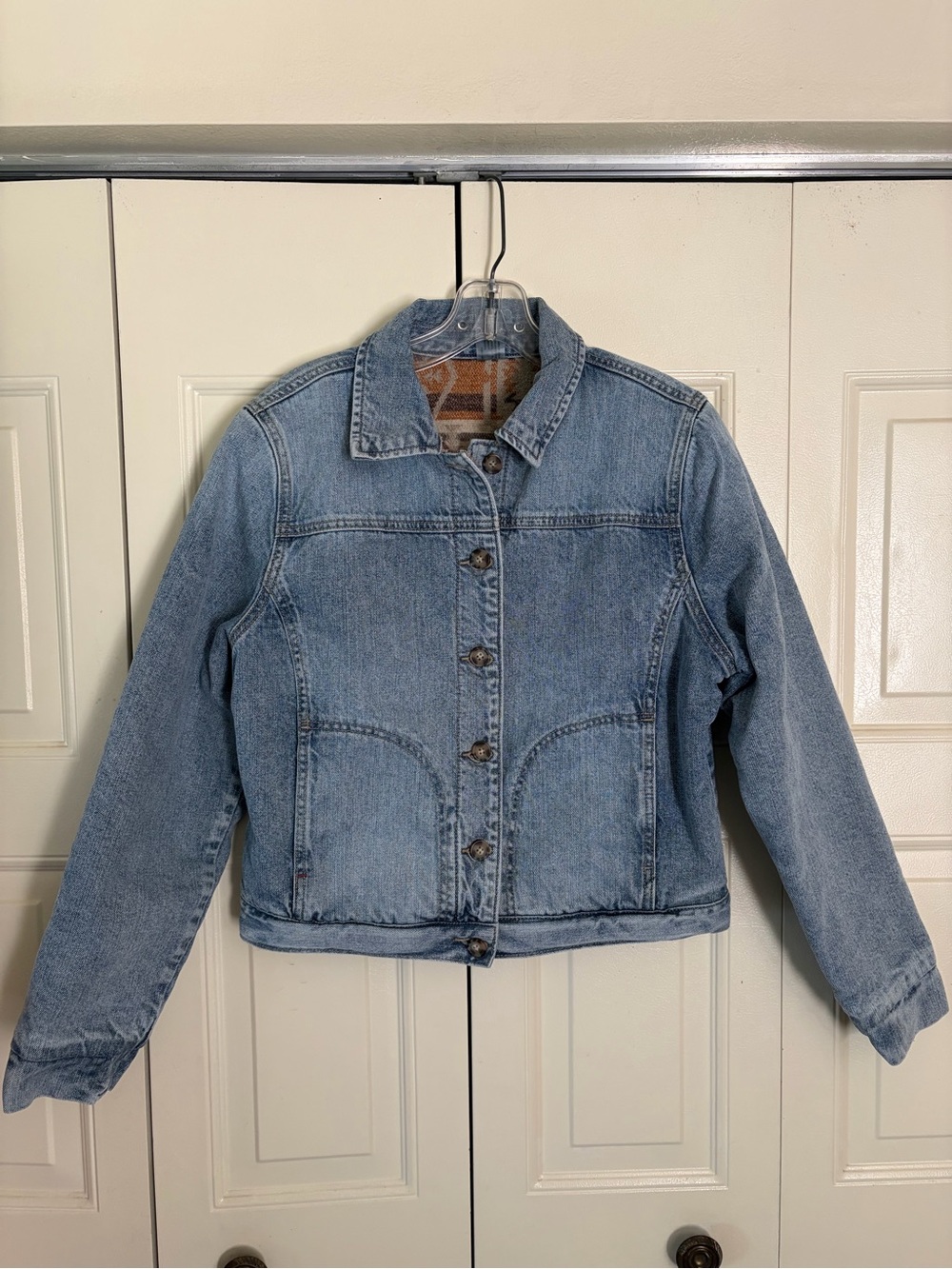 Idyllwind Denim Western Chore Wool Jacket Sz Med. Southwestern Reversible Womens - Picture 2 of 8
